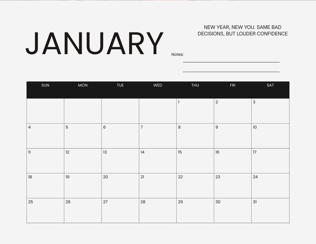 2026 Wall Calendar - Digital Download
